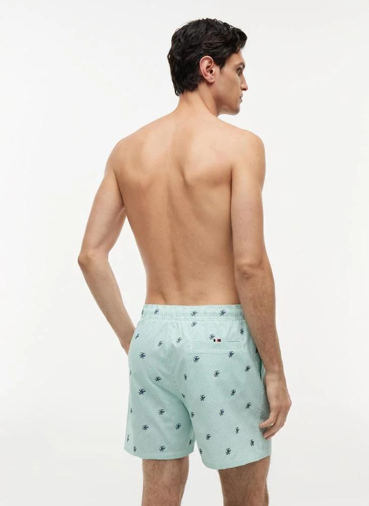 TOMMY HILFIGER Ithaca Embroidery Mid Length Swim Shorts